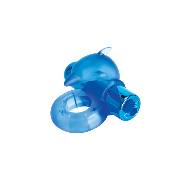 Bodywand Rechargeable Dancing Dolphin Ring - Blue Vibrating Cock Ring