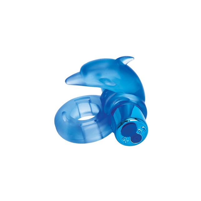Bodywand Rechargeable Dancing Dolphin Ring - Blue Vibrating Cock Ring