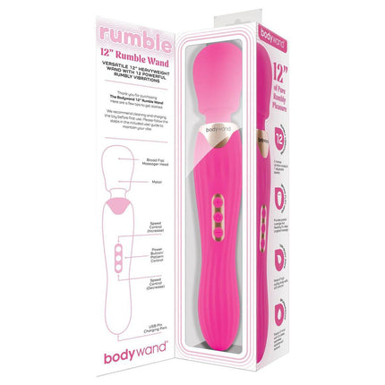 Bodywand RUMBLE WAND 12 Inch - Hot Pink USB Rechargeable Massage Wand