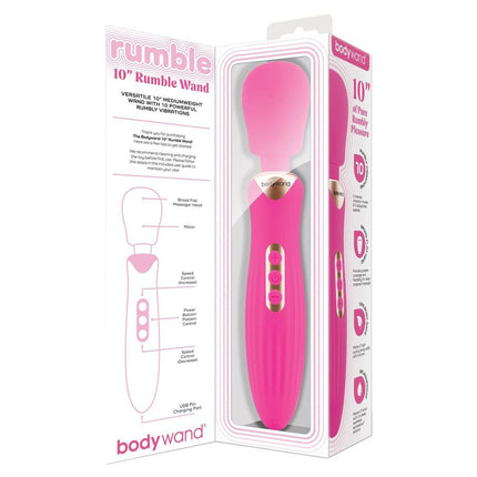 Bodywand RUMBLE WAND 10 Inch - Hot Pink USB Rechargeable Massage Wand