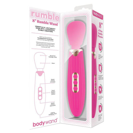 Bodywand RUMBLE WAND 8 Inch - Hot Pink USB Rechargeable Massage Wand