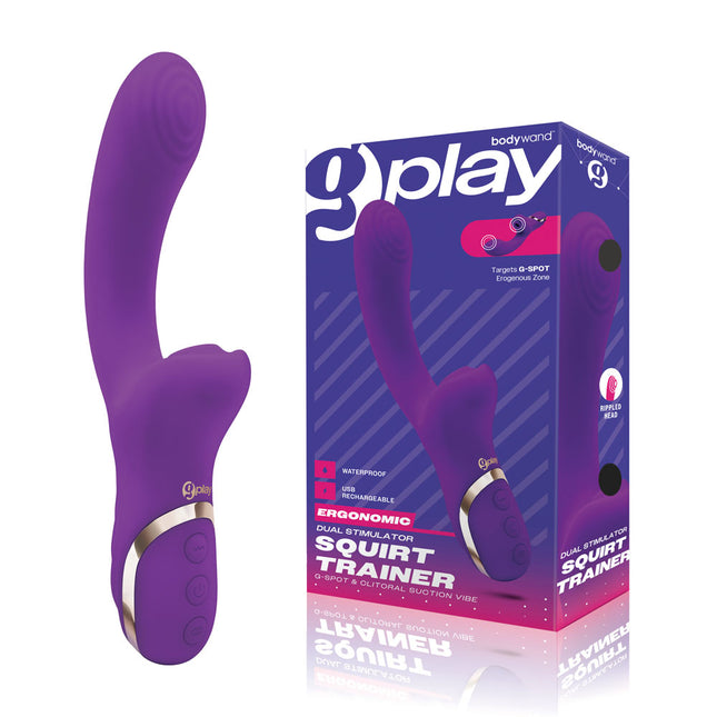 Bodywand G-Play Dual Stimulator Squirt Trainer - Purple Rabbit Vibrator with Air Pulsation