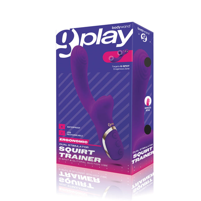 Bodywand G-Play Dual Stimulator Squirt Trainer - Purple Rabbit Vibrator with Air Pulsation