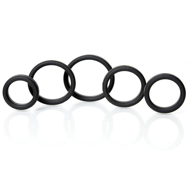 Boneyard Silicone Cock Rings 5 Piece Kit - Black