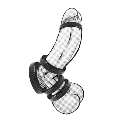 Boneyard Silicone Cock Rings 5 Piece Kit - Black