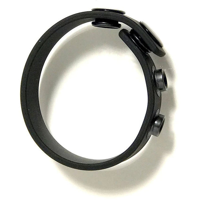 Boneyard Silicone Cock Strap Black 3-Snap Adjustable Cock Ring