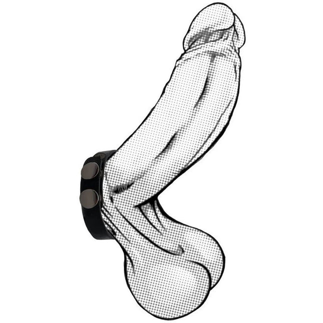 Boneyard Silicone Cock Strap Black 3-Snap Adjustable Cock Ring