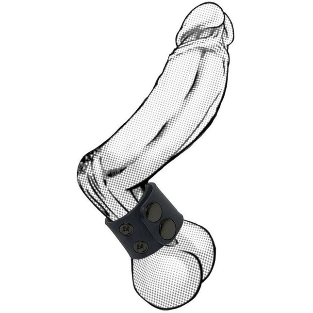 Boneyard Silicone Ball Strap Black 3-Snap 4cm Adjustable Ball Stretcher Ring