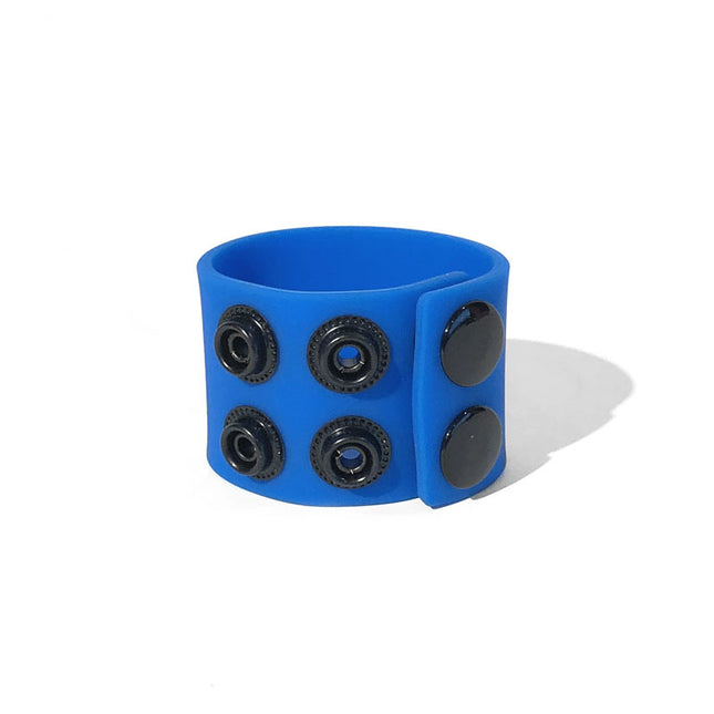Boneyard Silicone Blue 3-Snap 4 cm Adjustable Ball Stretcher Ring