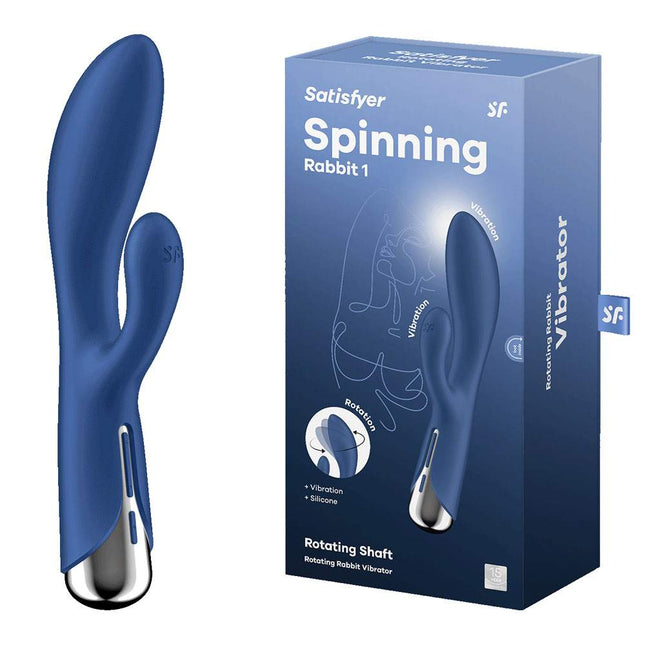 Blue Satisfyer Spinning Rabbit 1  Rotating Rabbit Vibrator