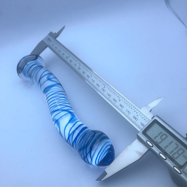 Blue Swirl Curved Glass Dildo 7 Inch Size Chart