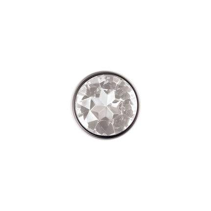 Adam & Eve Clear Gem Anal Plug - Large Metallic 9.5 cm Butt Plug