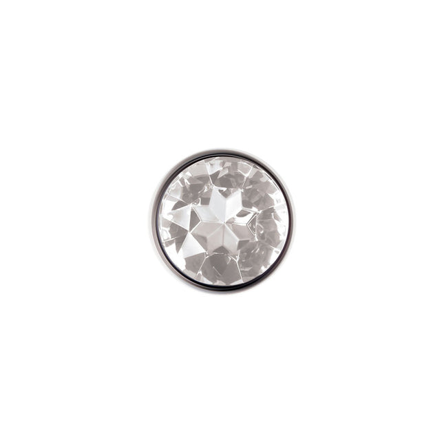Adam & Eve Clear Gem Anal Plug - Large Metallic 9.5 cm Butt Plug