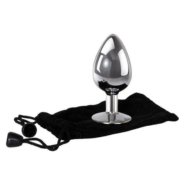 Adam & Eve Clear Gem Anal Plug - Large Metallic 9.5 cm Butt Plug