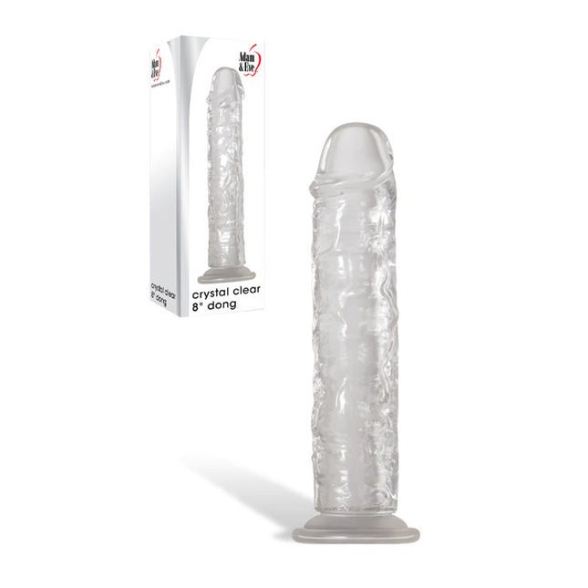 Adam & Eve Crystal Clear 8 Inch Dildo with Case