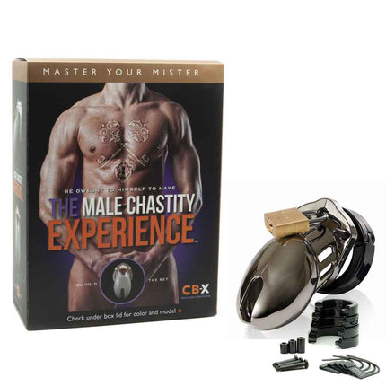 CB-6000S Male Chastity Cock Cage Kit Chrome