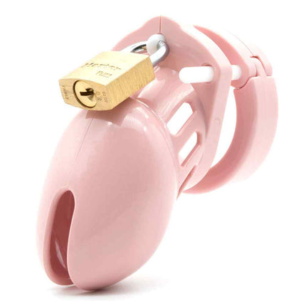 CB-6000S Male Chastity Cock Cage Kit Pink with Padlock