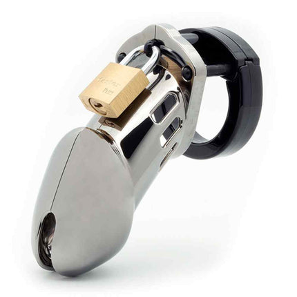 CB-6000 Male Chrome Chastity Cock Cage with Padlock