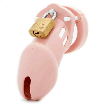 CB-6000 Male Pink Chastity Cock Cage with Padlock