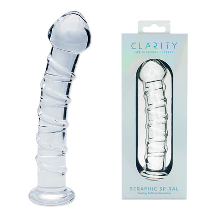 Clarity Seraphic Spiral Clear 6 Inch Glass Dildo