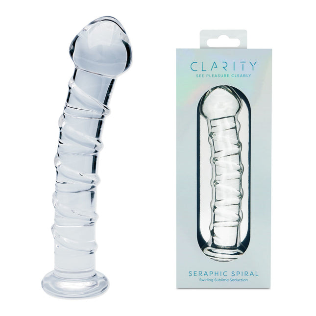 Clarity Seraphic Spiral Clear 6 Inch Glass Dildo