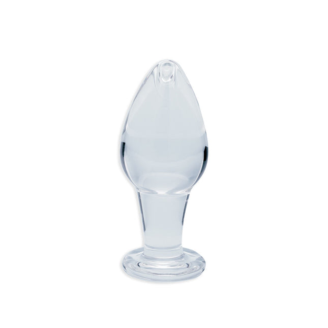 Clarity Utopian Bud Clear 3.5 Inch Glass Butt Plug