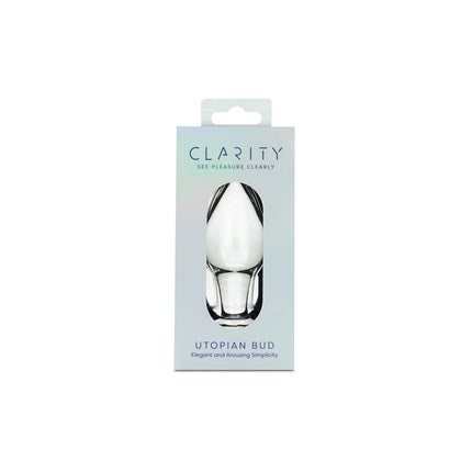 Clarity Utopian Bud Clear 3.5 Inch Glass Butt Plug