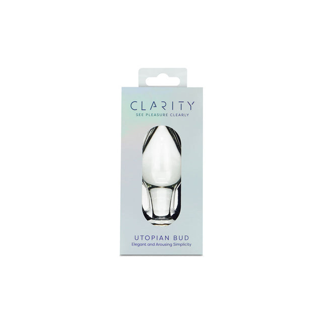 Clarity Utopian Bud Clear 3.5 Inch Glass Butt Plug