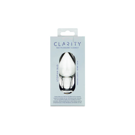 Clarity Utopian Bud Clear 3.5 Inch Glass Butt Plug