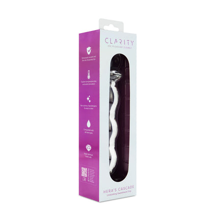 Clarity Hera's Cascade Clear 6 Inch Glass Dildo