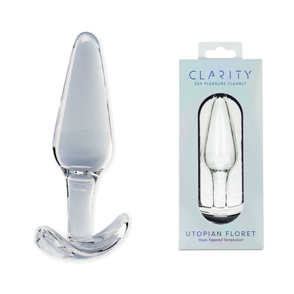 Clarity Utopian Floret Clear 11cm Glass Butt Plug