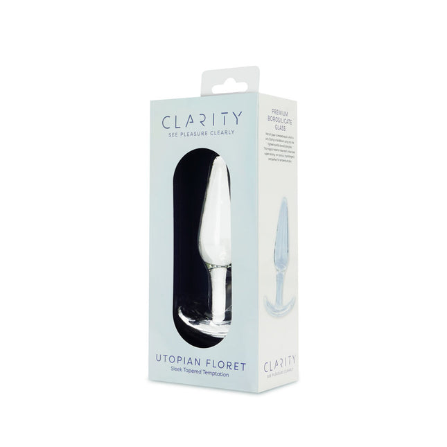 Clarity Utopian Floret Clear 11cm Glass Butt Plug