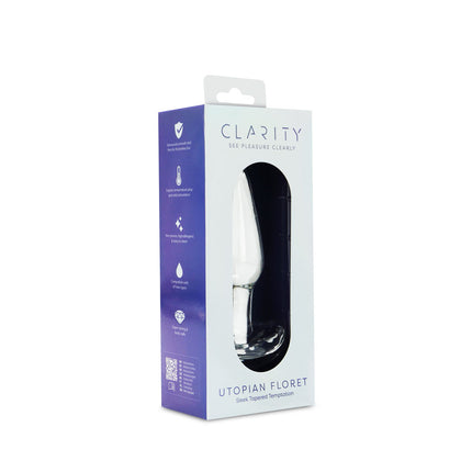 Clarity Utopian Floret Clear 11cm Glass Butt Plug