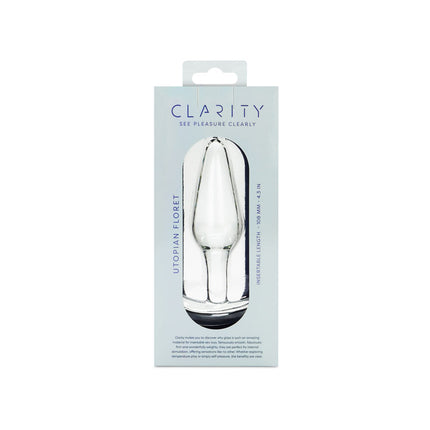 Clarity Utopian Floret Clear 11cm Glass Butt Plug