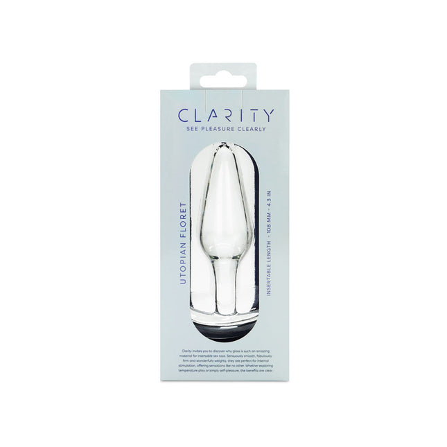 Clarity Utopian Floret Clear 11cm Glass Butt Plug