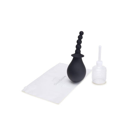 CleanScene 4 Piece Soft Squeeze Beaded Anal Douche Set with Flared Base - 250 ml Capacity (Free Travel Douche)