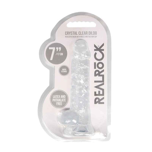 Clear REALROCK 7 Inch Realistic Dildo With Balls Case only