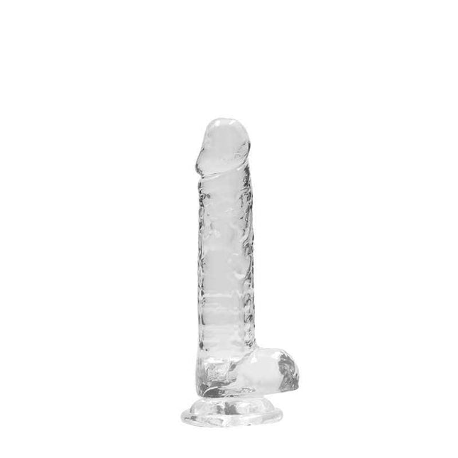 Clear REALROCK 7 Inch Realistic Dildo With Balls Standing Tall