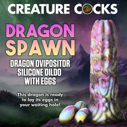 Creature Cocks Dragon Spawn Silicone Dildo with Eggs