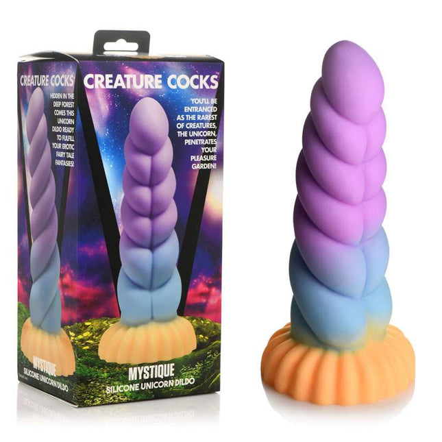 Creature Cocks Mystique Silicone Unicorn Dildo With Black Case