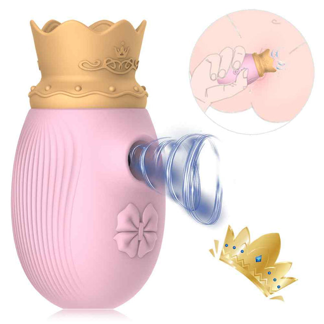 Crown Sucking Licking Vibrator Pink