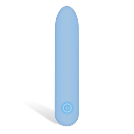 Adam & Eve Eve's Silky Sensations Bullet Vibrator Front View with Power Button