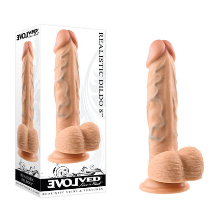 Evolved 8 Inch Realistic Flesh Dildo with Case