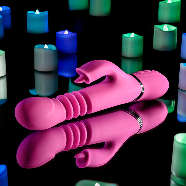 Evolved PINK DRAGON Thrusting Rabbit Vibrator