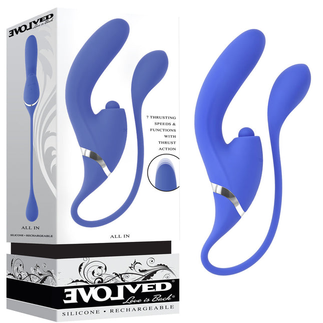 Evolved ALL IN - Purple Thrusting Triple Stimulating Vibrator