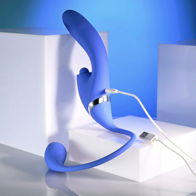 Evolved ALL IN - Purple Thrusting Triple Stimulating Vibrator