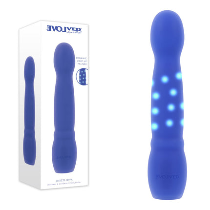 Evolved DISCO DIVA - Blue Light Up Vibrator