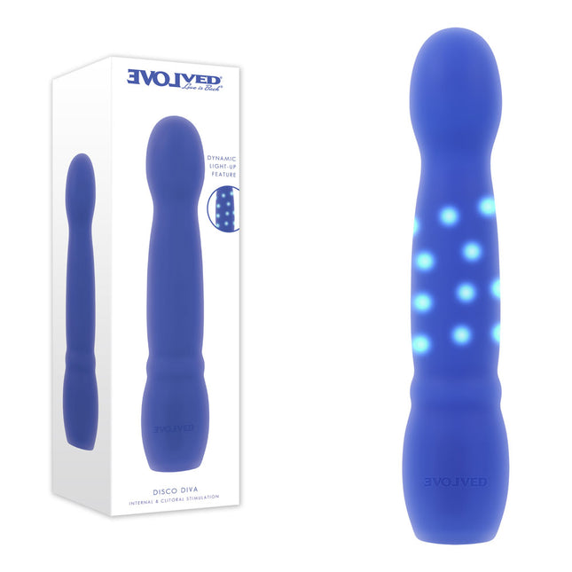 Evolved DISCO DIVA - Blue Light Up Vibrator