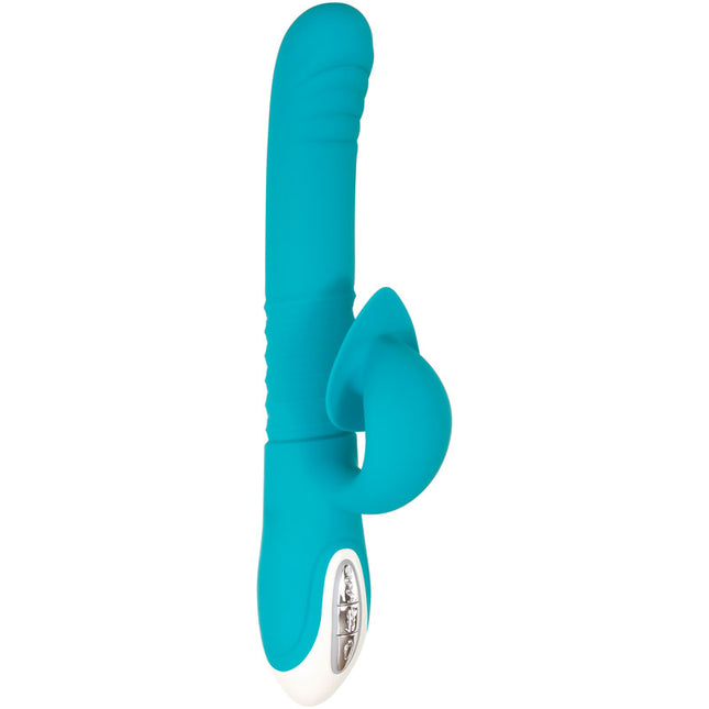 Evolved The Show Stopper Teal Thrusting Rabbit Vibrator