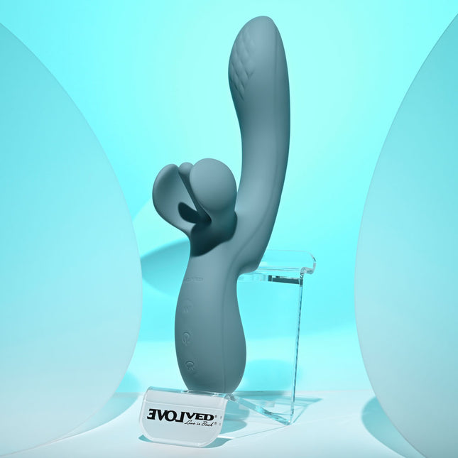 Evolved Take Your Flick Vibrator with Clitoral Stimulator Side